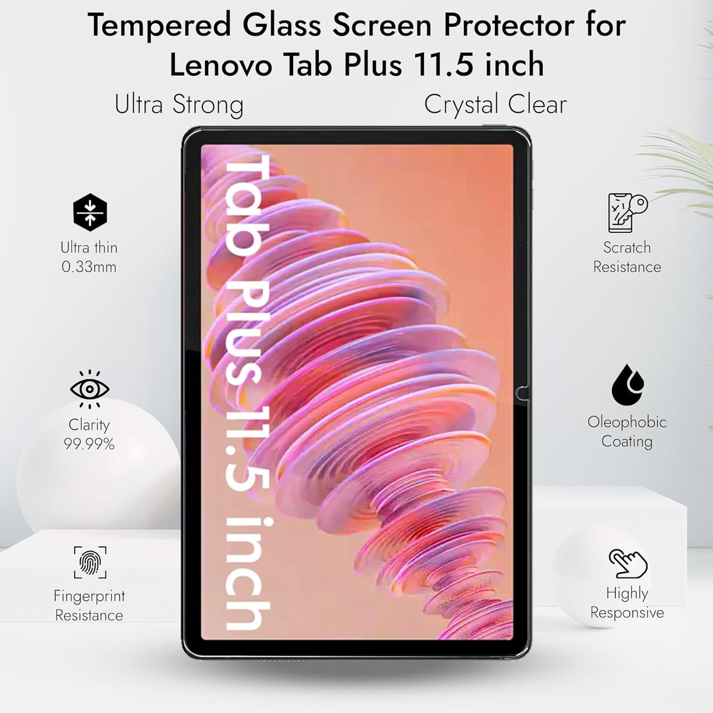 Robustrion Tempered Glass for Lenovo Pad Plus 11.5 inch Screen Protector Guard for Lenovo Pad Plus 11.5 inch Tablet