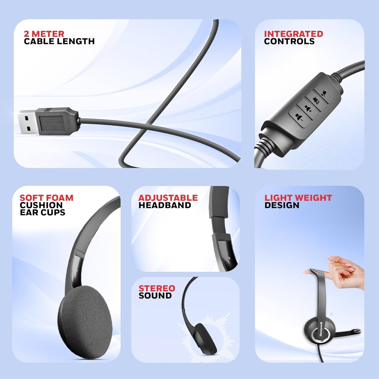 Honeywell New Suono P40 Wired On-Ear Headphones with Rotating Mic for HD Calling, Dual 40mm Drivers, Adjustable Headband for PC/Laptop/Computers, in-Built Noise canceling, Stereo Sound, Deep Bass