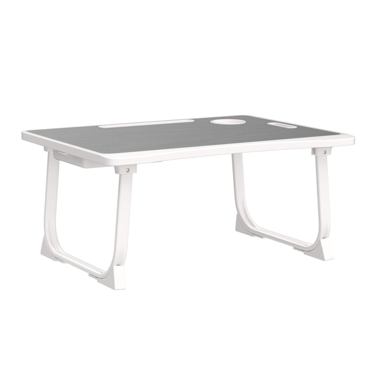 Tarkan Portable Folding Laptop Desk for Bed, Lapdesk with Handle, Drawer, Cup & Mobile/Tablet Holder for Study, Eating, Work (Black)