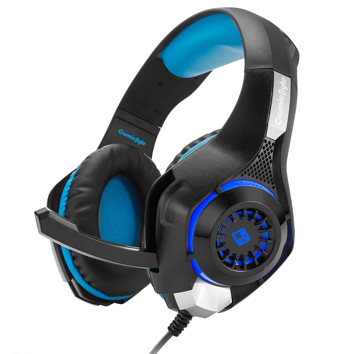 Cosmic Byte GS410 Wired Over-ear Headphones with Mic and for PS5, PS4, Xbox One, Laptop, PC, iPhone and Android Phones (Black/Blue, Pack Of 1)