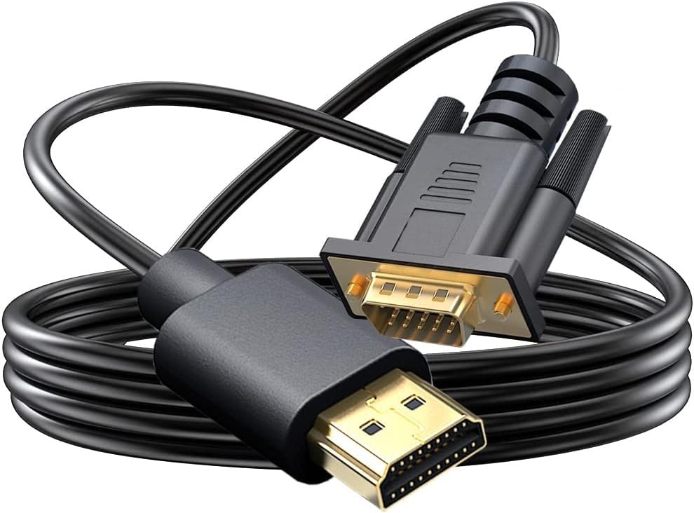 Sounce HDMI to VGA Cable 6FT, Unidirectional HDMI to VGA 6' Video Adapter (Male to Male) Compatible for Raspberry Pi, Roku,Computer, Desktop, Laptop, PC, Monitor, Projector, HDTV and More