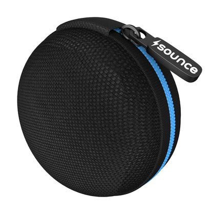 Sounce Earphone Carry Case, Headphone Carrying Case Pouch Cover for Earphones, Multi Use Storage Travel Organiser for Earphones, SD Cards, Pen Drives with in-Built Anti Scratch Mesh Pocket (Blue)