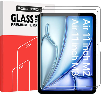 Robustrion 2 Pack Tempered Glass for iPad Air 11 inch M3/M2 2024/2025 Screen Protector Guard for iPad Air 11 inch M3/M2 6th / 7th Gen Generation