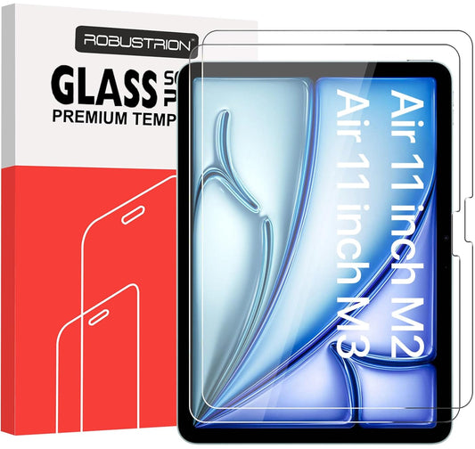 Robustrion 2 Pack Tempered Glass for iPad Air 11 inch M3/M2 2024/2025 Screen Protector Guard for iPad Air 11 inch M3/M2 6th / 7th Gen Generation