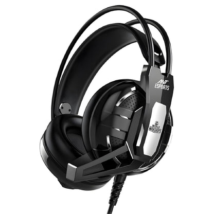 Ant Esports H520W Lightweight Gaming Over Ear Wired Headphones with Mic| 3.5MM Jack |50 MM Drivers | Compatible with PC/ PS4 / Xbox One/Nintendo/Mobile (Black)