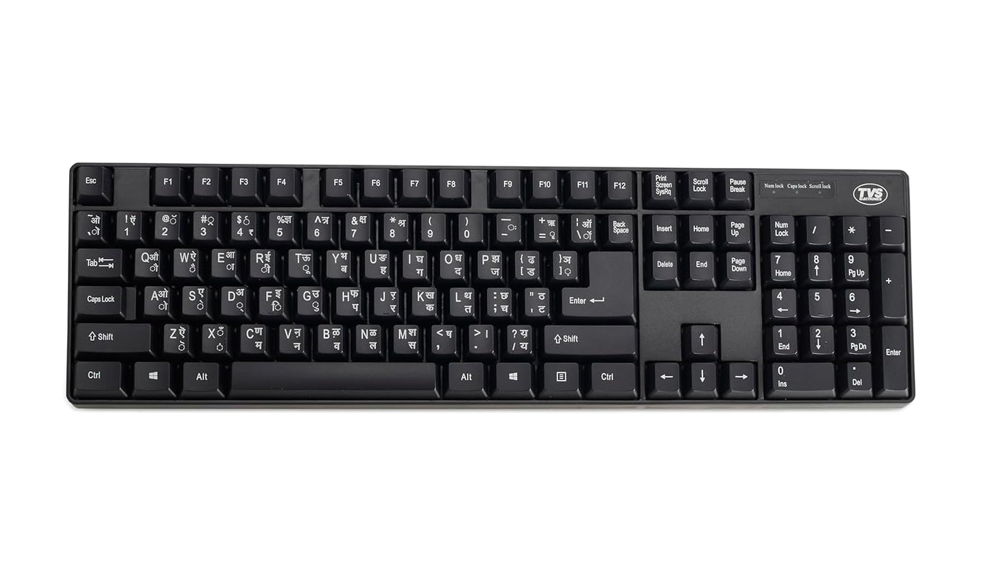 TVS Champ devnagri USB Wired Keyboard - Black