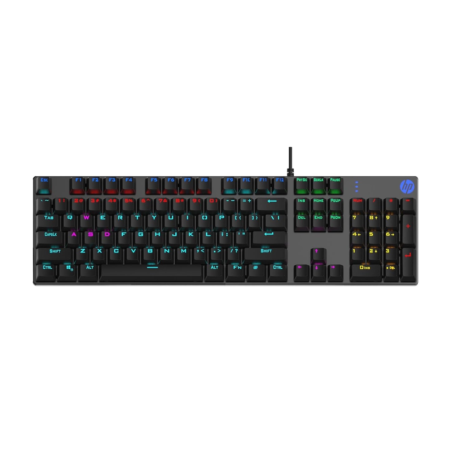 HP GK400F Mechanical Gaming Keyboard,dust & Spill Resistant,RGB Backlit Keys,Metal Panel,Full-Sized Keyboard Design