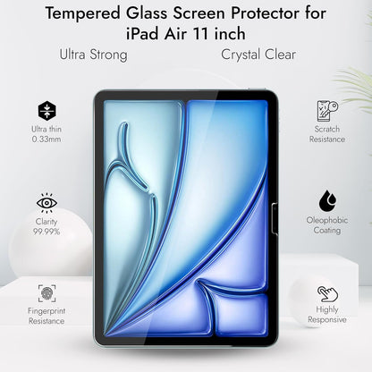 Robustrion Tempered Glass for iPad Air 11 inch M3 / M2 11 inch Screen Protector Guard for iPad Air M2 / M3 11" - 1 Pack