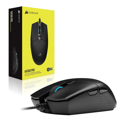 Corsair Katar Pro Ultra-Light Optical USB Gaming Mouse with Backlit RGB LED, 12400 DPI (Black)