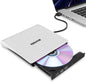 Sounce External USB 3.0 Portable Slim CD/DVD-ROM +-R-R-RW Burner Writer for Laptop Desktop Notebook Windows and Mac OS (White)