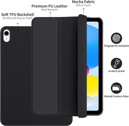 Tablet Case Cover for Apple iPad Pro 12.9 inch (3rd,4th,6th,5th Gen) [Auto Sleep/Wake Cover] [Trifold Stand] - Black