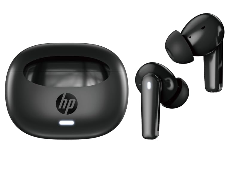 HP H150 Wireless Earbuds, Compatible with Tablets, Smartphones, PCs, and Other Devices with Bluetooth,Noise-Reduction,Water Resistant Design,Black,0.036kg