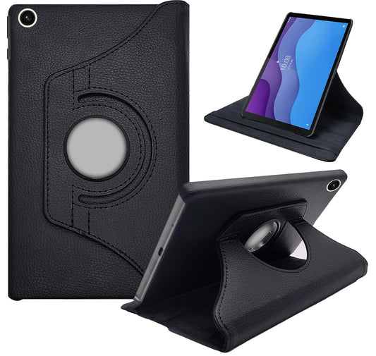 CEDO Lenovo Tab M10 HD 2nd Gen (10.1 inch) Flip Cover | Leather Finish | 360 Degree Rotate Flip Cover | Back Cover Case for Lenovo Tab M10 HD (2nd Gen) (10.1 inch) TB-X306 X/F (Black)