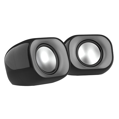 HP DHS-2111 Wired Speaker, 2-Channel Surround Sound, 3.5mm aux connectivity, PC and Phone Compatible, Easy Volume Controls, 1-Year Warranty, 0.27 kg, Black, 8C575AA