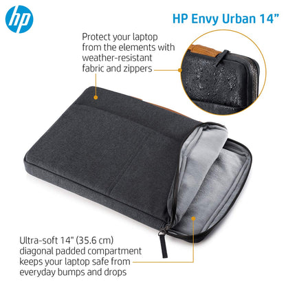 HP Envy Urban 14 Inch Sleeve with RFID Blocking Pocket for Notebooks