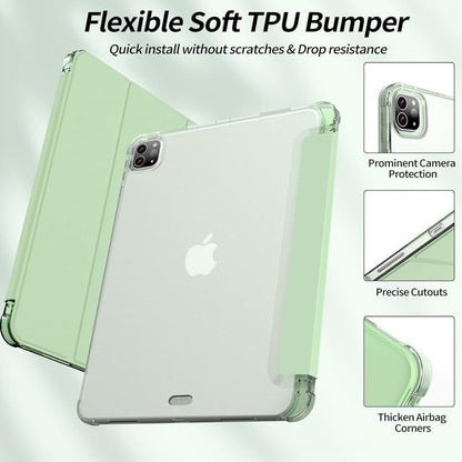 Tablet Case Cover for Apple iPad 10.9 inch (10th Gen) [Auto Sleep/Wake Cover] [Pencil Holder] [Trifold Stand] [Frosted Back] - Macha Green