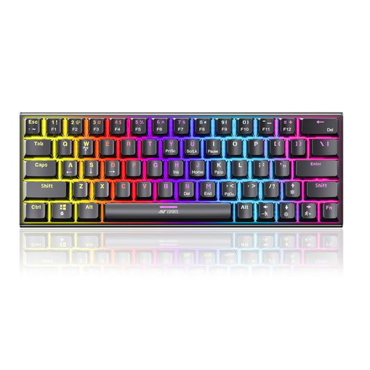 Ant Esports MK1200 Mini Wired Mechanical Gaming Keyboard with RGB Backlit Lighting and 60% Compact Form Factor - Red Switch