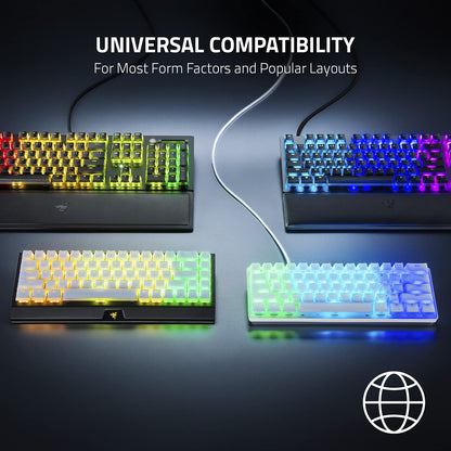Razer Phantom Keycap Upgrade Set: Unique Stealth Design - Translucent Sides - Bottom-Lasered Legends - Keycap Removal Tools & Stablizers - Universal Compatiability - Black, (RC21-01740100-R3M1)