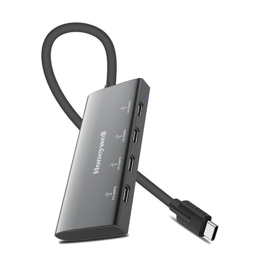 Honeywell Newly Launched Momentum Type C to 4xUSB C 3.2 Gen 2 Port Type C Hub, 10 Gbps Transmission Speed, 30 cms, Premium Metallic Finish, Compatible with All Type C Port Devices