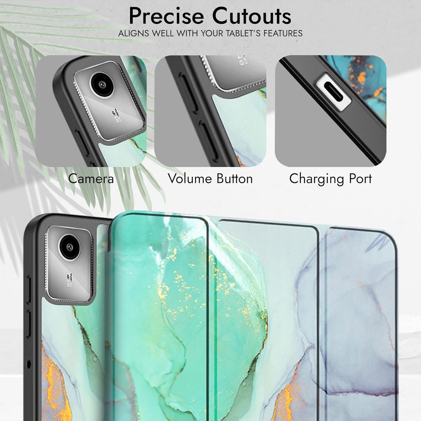 Robustrion Cover for Lenovo Tab M11 Cover Case, Flip Cover with Pencil Holder for Lenovo Tab M11 Tablet 11 inch [ Auto Sleep Wake Support] - Marble Green