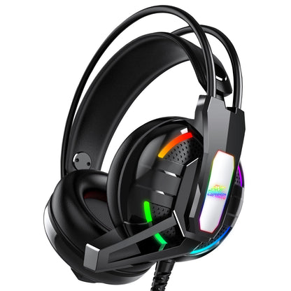 Ant Esports H525 Pro RGB Gaming Headset Gaming Over Ear Wired Headphones with Mic| 2 * 3.5MM Jack + USB for RGB Light |50 MM Drivers | Compatible with PC/ PS4/Xbox One/Nintendo/Mobile_Black