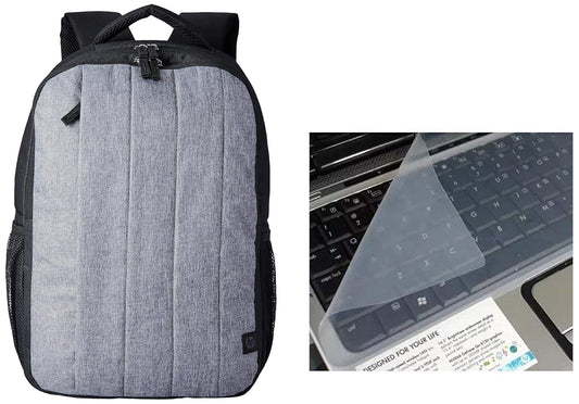HP Combo 330 15.6-inch Laptop Backpack/Trolley Pass-Through; Padded Back Panel; Padded air mesh Panel/Hand wash and air Dry with LS LAPSTER Universal Silicone 15.6" Keyboard Protector Skin