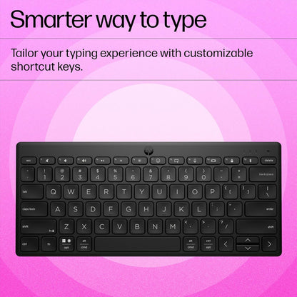 HP 350 Compact Multi-Device Bluetooth Wireless Keyboard; Spill Resistant; Swift Pair; OS Auto-Detection, LED Indicator, Battery Life Up to 24 Months, 3 Years Warranty