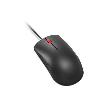 Lenovo 120 Wired Plug & Play USB Mouse, High Resolution 1600 DPI Optical Sensor, 3-Button Design with clickable Scroll Wheel, Ambidextrous, Ergonomic Mouse for Comfortable All-Day Grip (GY51L52636)