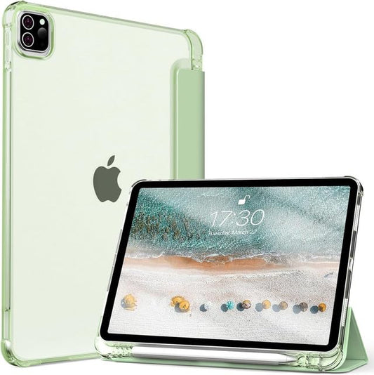 Tablet Case Cover for Apple iPad 10.9 inch (10th Gen) [Auto Sleep/Wake Cover] [Pencil Holder] [Trifold Stand] [Frosted Back] - Macha Green