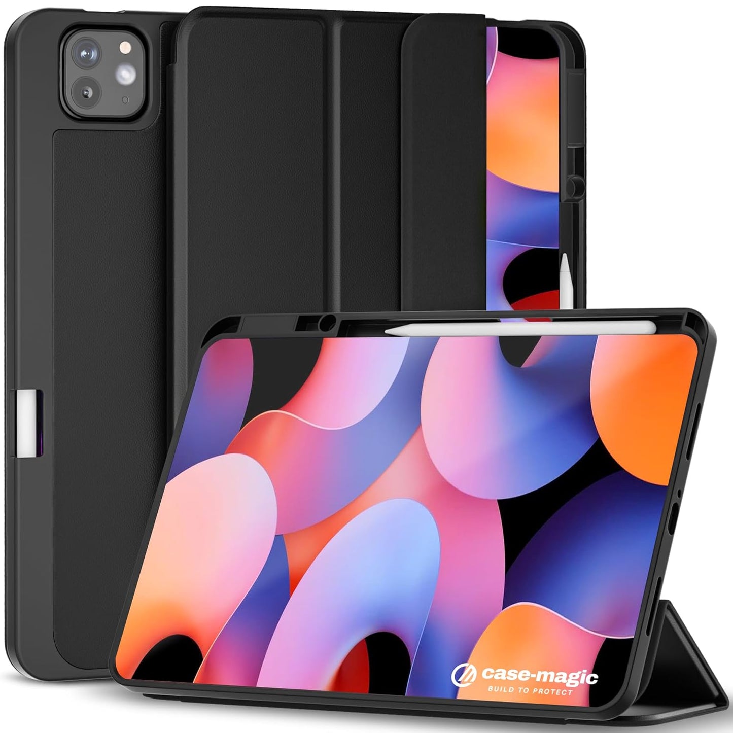 Smart Folio Case Cover for Xiaomi Mi Pad 6 11 inch (2023) with Auto Sleep/Wake Magnetic Closure, Trifold Flip Stand, Pencil Holder| Slim, Lightweight PU Exterior, TPU Back (Black)