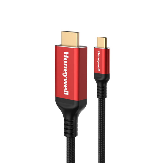 Honeywell Type C to 2.0 HDMI Cable, 4Kx2K@60Hz UHD Resolution, 2 Mtr, 18GBPS Transmission Speed, High-Speed, Male to Male, Compatible with TV, Laptop, Type-C Smartphone, Projector, etc