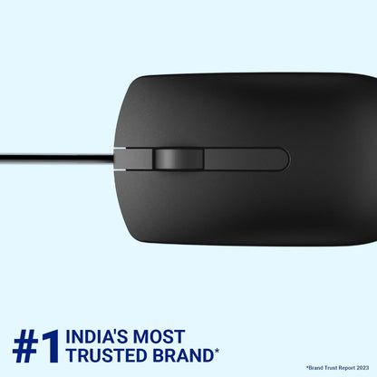 Dell MS116 Wired Optical Mouse - High Precision 1000DPI Sensor, USB Connectivity, Ergonomic Ambidextrous Design, Smooth Scrolling, Ideal for Office & Home Use - Black