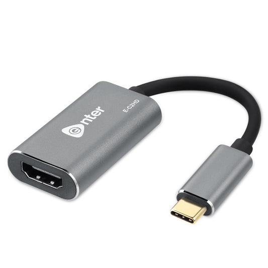 Enter E-C2HD Aluminium Body USB C HUB to 4K HDMI Multiport Adapter Compatible for USB C Laptops and Other Type C Devices MacBook Pro M1 M2, 4K HDMI (Grey)