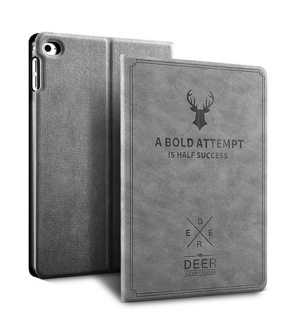 MOCA Compatible Smart Flip Cover case for 7.9 inch Apple iPad mini 1 2 3 ipad A1432 A1454 A1455 A1489 A1601 A1490 A1491 A1599 A1600 Stand Flip Cover case (7.9 inch iPad mini 1,2,3, Gray)