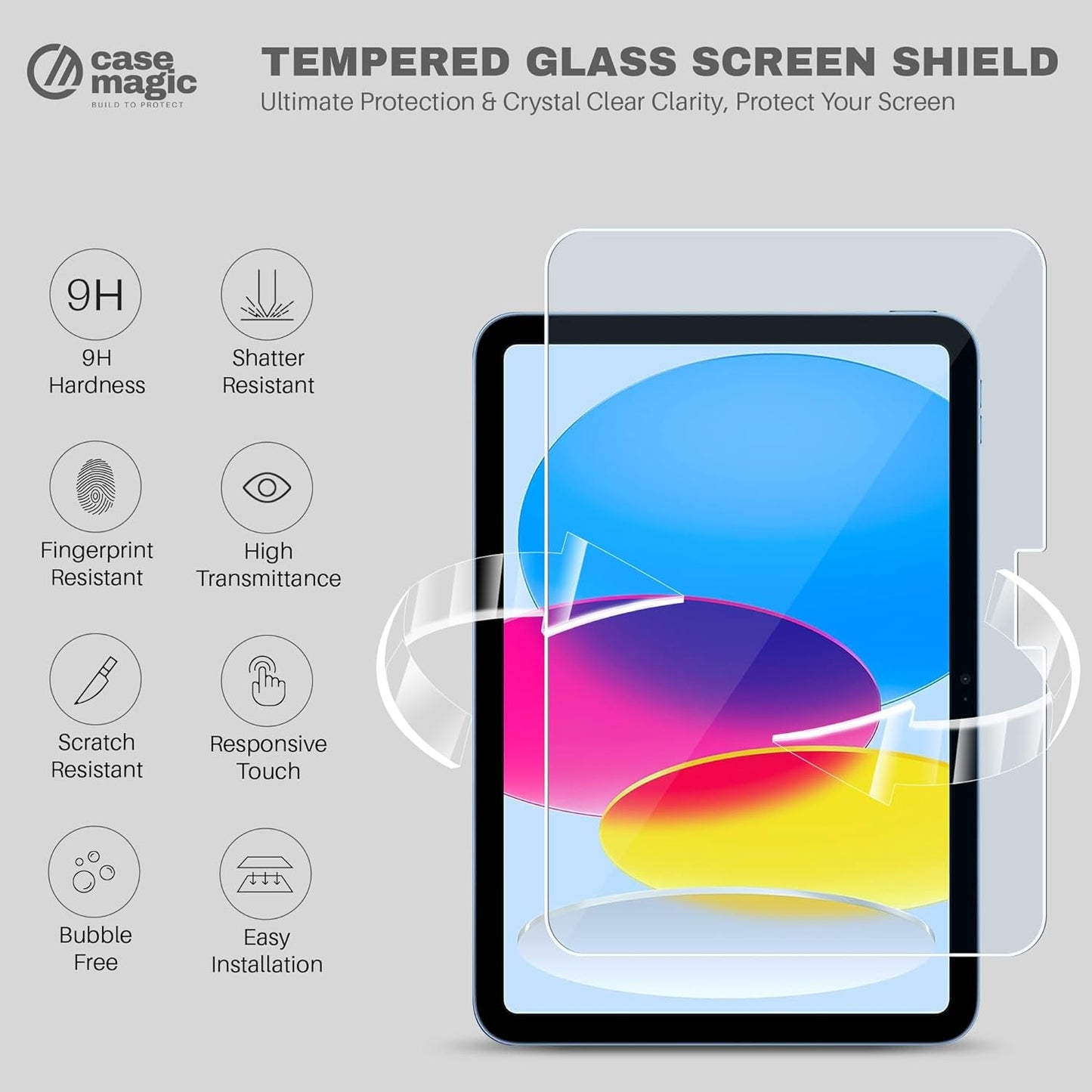 Pack of 2 Tempered Glass for iPad 11th Gen A16 Chip 11 "(2025) A3355/A3356 & iPad 10th Gen A14 Bionic 10.9" (2022) A2757/A2777 | 9H Hardness | Scratch Resistant | Shatterproof | HD Clear Screen Guard