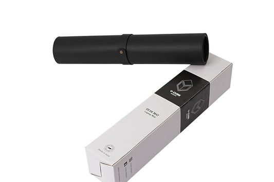 Premium Vegan Leather Desk Mat 90X45cm 2.4mm Thick&Padded|Laptop Mat/Extended Mouse Pad/Stitched, Reversible, Sturdy Deskspread | High Tear/Peel Strength|Anti-Slip,Splash-Proof| Black