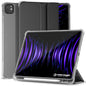 Case Cover for iPad Pro 12.9 inch Cover (2022/2021/2020, 6th/5th/4th Gen) Smart Folio Case with Pencil Holder,Auto Sleep/Wake| Transparent Back (Black)