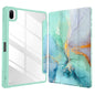MOCA Case for Xiaomi Pad 5 / Pad 5 11 Pro with Pen Holder,Transparent Hard Shell Back Cover Protective Slim Case for Xiaomi Mi Pad 5 /Pad 5 Pro 11” (Emerald Marble, Xiaomi Pad 5 11 Inch)