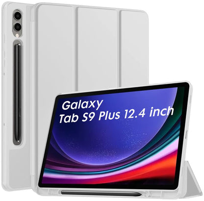 Robustrion Cover for Samsung Tab S9 Plus Cover Case 12.4 inch Flip Stand Back Case Cover [S Pen Holder] for Samsung Galaxy Tab S9 Plus/Tab S9+ Cover Tablet Cover 12.4" with [Auto Sleep/Wake] - Grey