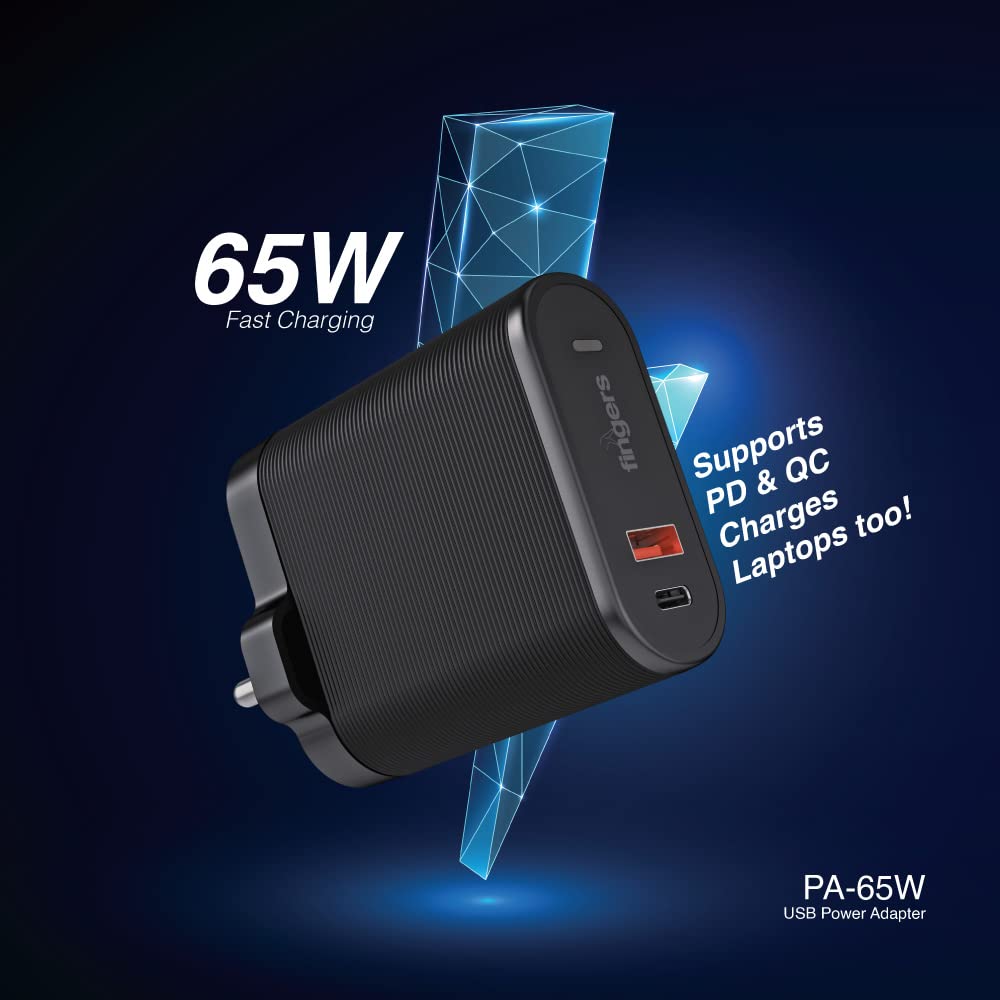 FINGERS PA-65W Power Adapter with 65 W Fast Charging