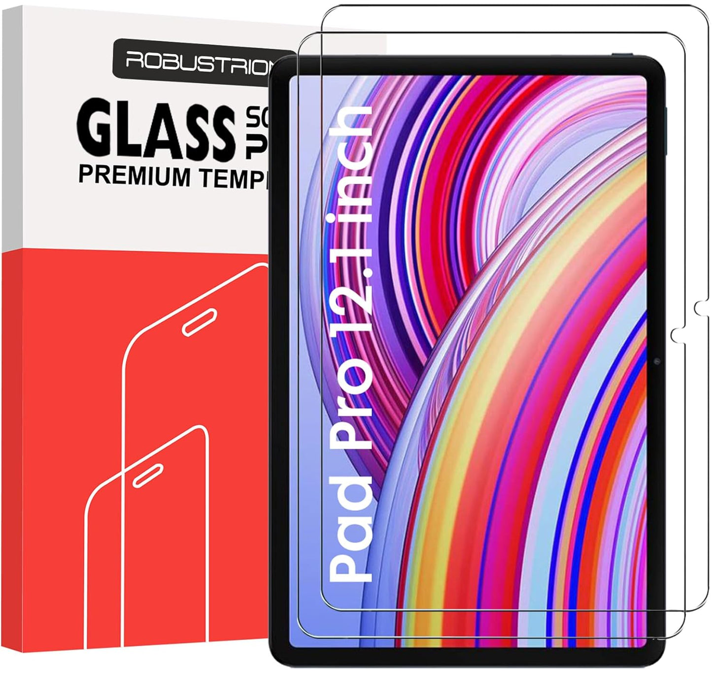 Robustrion 2 Pack Tempered Glass for Redmi Pad Pro 12.1 inch Screen Protector Guard for Redmi Pad Pro 5G 12.1 inch Tablet