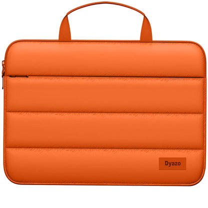 Dyazo 14.1 Inch Fluffy Laptop Sleeve Case Cover | Soft Padded & Shockproof Protection | Puffer Laptop Carrying Bag Compatible for HP, Dell, Lenovo, Acer, Asus and Other Notebooks (Orange)