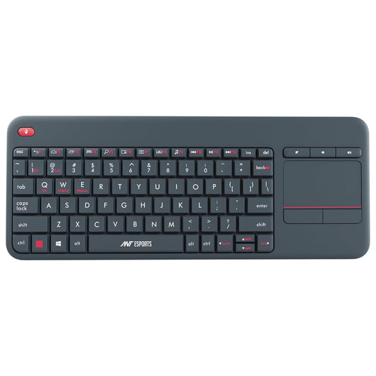 Ant Esports WK100 2in1 Wireless/Bluetooth Keyboard with Built In Touchpad-Wireless TV Keyboard with Multi-Touch Big Size Trackpad,Support 2 Devices for TV Windows Android,Chrome OS,Laptop,Tablet_Black