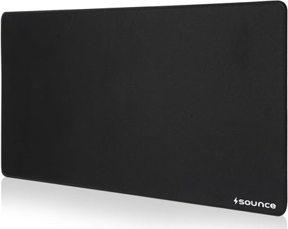 Sounce Mouse Pad Mercerized Surface Anti-fray Edges and Anti-Slip Rubber Base Gaming Mouse Pad a Laptop Desk Mat with Smooth Mouse Control Dimensions 900L x 400B x 2H mm (Black)