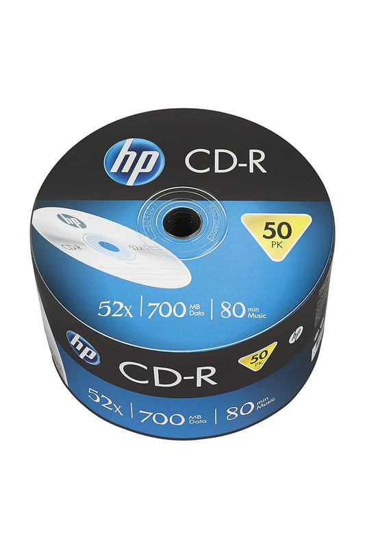 HP CD-R 700MB 50 Blank CD/Compact Disk Wrap Professional /Recordable 52x Speed, Silver (14218)