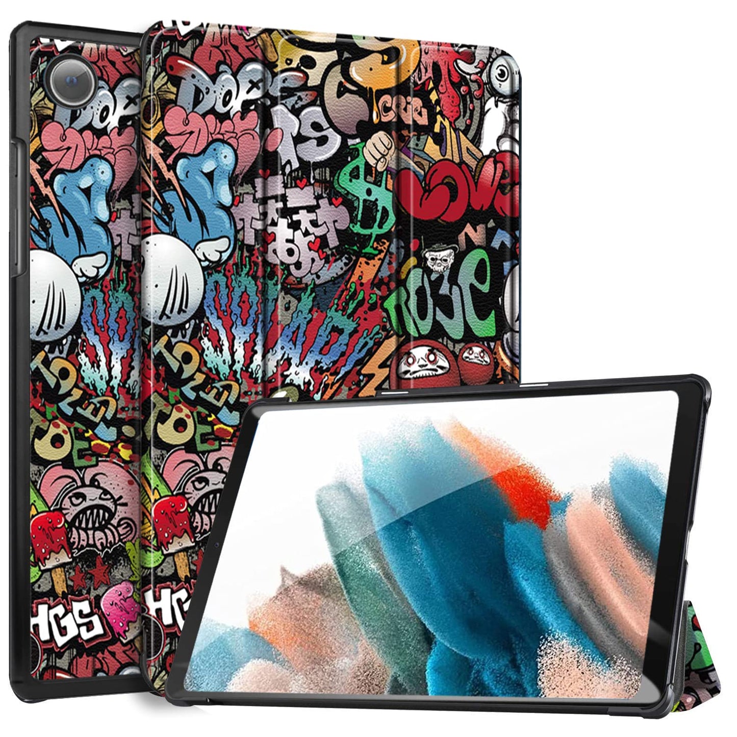 Robustrion Cover for Samsung Galaxy Tab A8 10.5 inch Cover Case, Trifold Flip Case Cover for Samsung A8 Tablet 10.5 inch [SM-X200/X205/X207] 2022 - Hippy