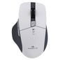 Amkette Hush Pro Epic M Rechargeable Wireless Mouse/Bluetooth Mouse | 3 Device Connectivity (2xBT&2.4G) with Top Mounted Device Switch Button, Silent Switches, Ergonomic Design, Upto 3200 DPI (White)