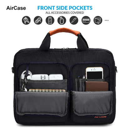 AirCase Office Sling Messenger Bag fits Upto 15.6" Laptop/MacBook, Detachable Shoulder Strap, Water Resistant, Shockproof, Carry Handle with Spacious Pockets, for Men & Women, Blue
