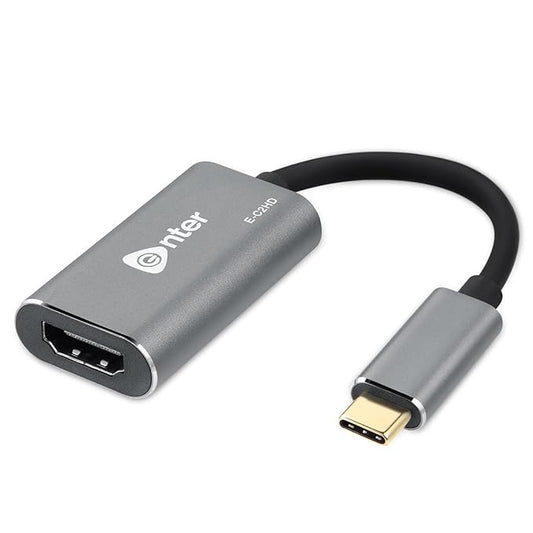 Enter E-C2HD Aluminium Body USB C HUB to 4K HDMI Multiport Adapter Compatible for USB C Laptops and Other Type C Devices MacBook Pro M1 M2, 4K HDMI (Grey)