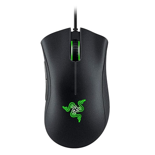 Razer DeathAdder Essential Wired Gaming Mouse I Single-Color Green Lighting I 6400DPI Optical Sensor- Black - RZ01-03850100-R3M1